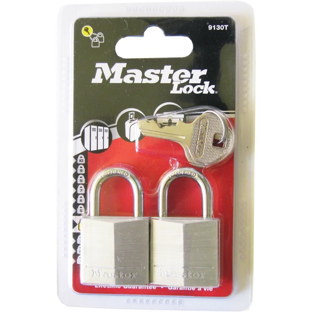 Set 2 lacate din aluminiu, Masterlock, 9130EURT, corp de 30mm