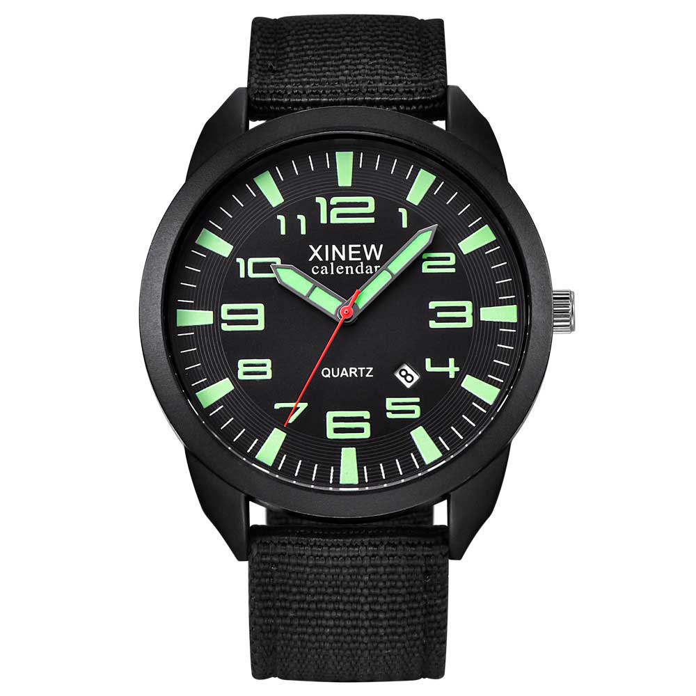 Ceas XINEW Unisex Quartz Casual Elegant Negru, PN999584NU, curea din textil, afisaj Analog