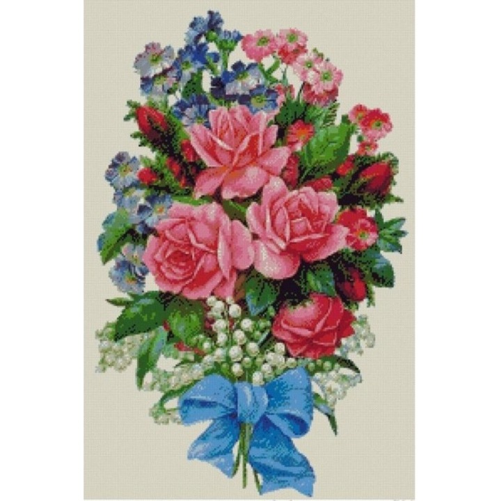 Set goblen, Flori in buchet, diagrame A4