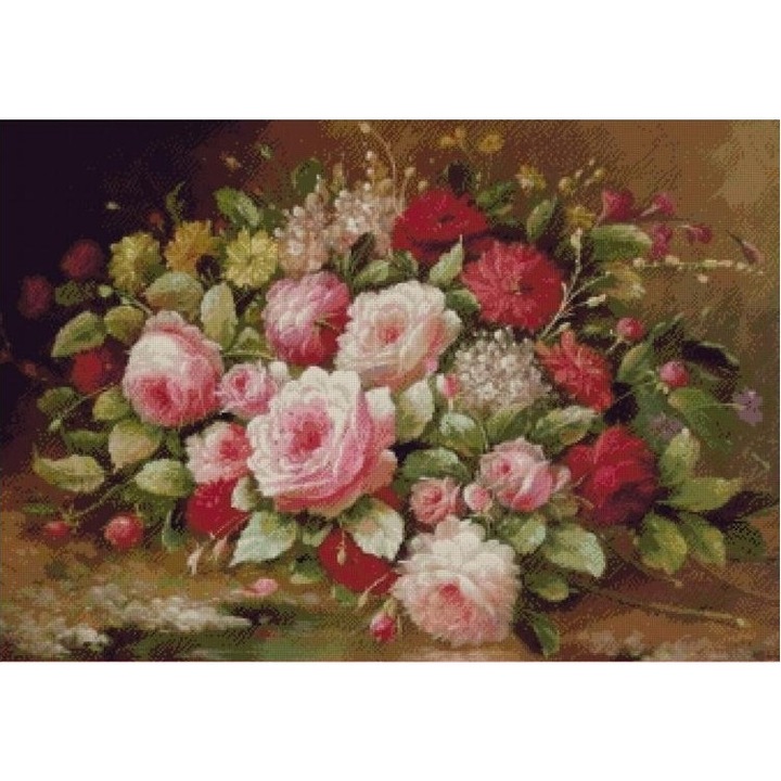 Set goblen, Trandafiri roz, diagrame A4