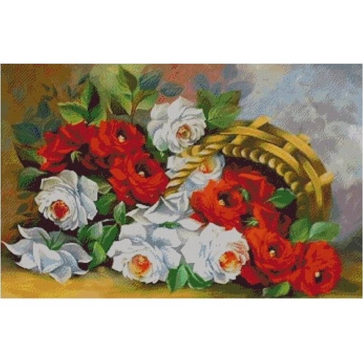 Set goblen, Cos cu trandafiri, diagrame A4