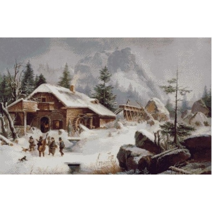 Set goblen, Iarna de Heinrich Burkel, diagrame A4