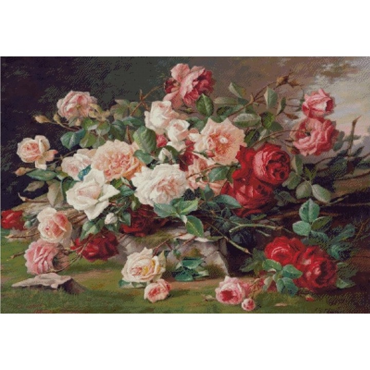 Set goblen, Trandafiri de Emile Hariel, diagrame A4