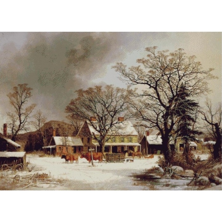 Set goblen, Iarna de George Henry Durrie, diagrame A4