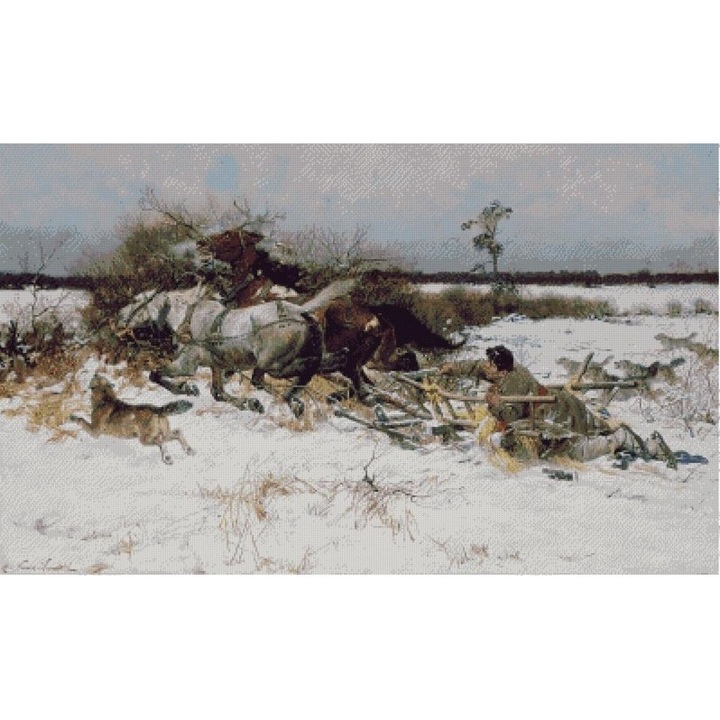 Set goblen, Atacul lupilor de Johan Laurentz Jensen, diagrame A4