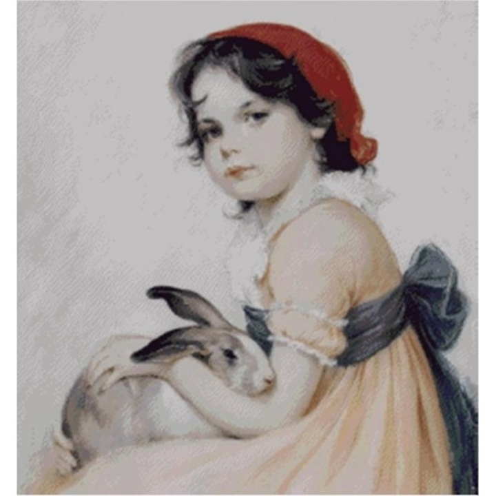 Set goblen, Fetita cu iepuras, diagrame A4