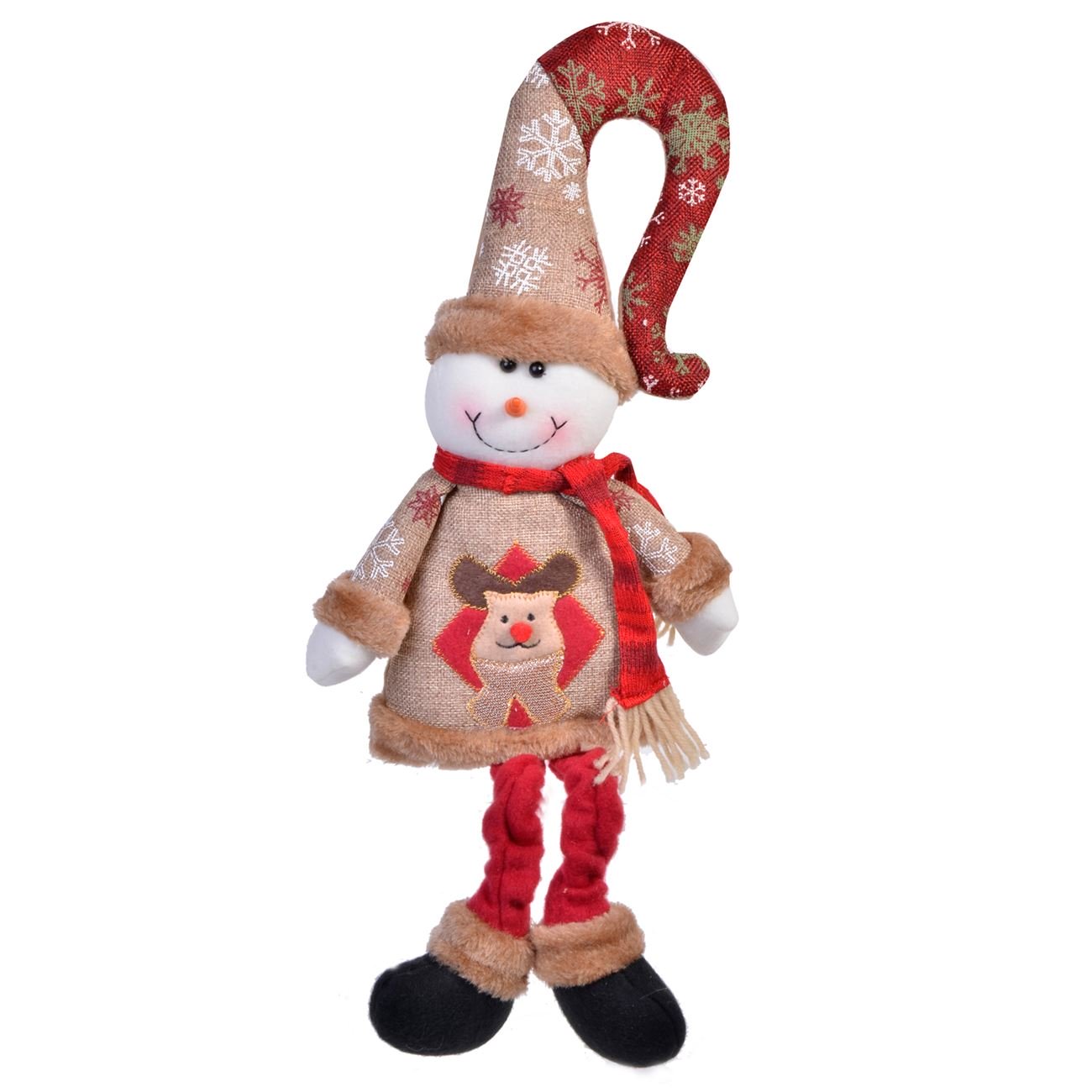 Figurina decorativa, model om de zapada, 50 cm, rosu/bej