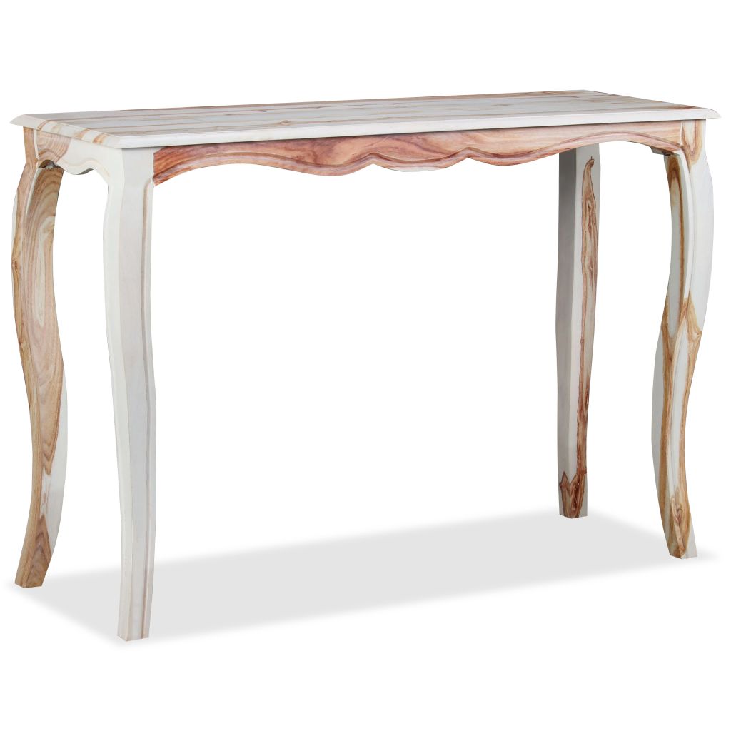 Masa consola din lemn de palisandru, vidaXL, Alb, 110 x 40 x 76 cm