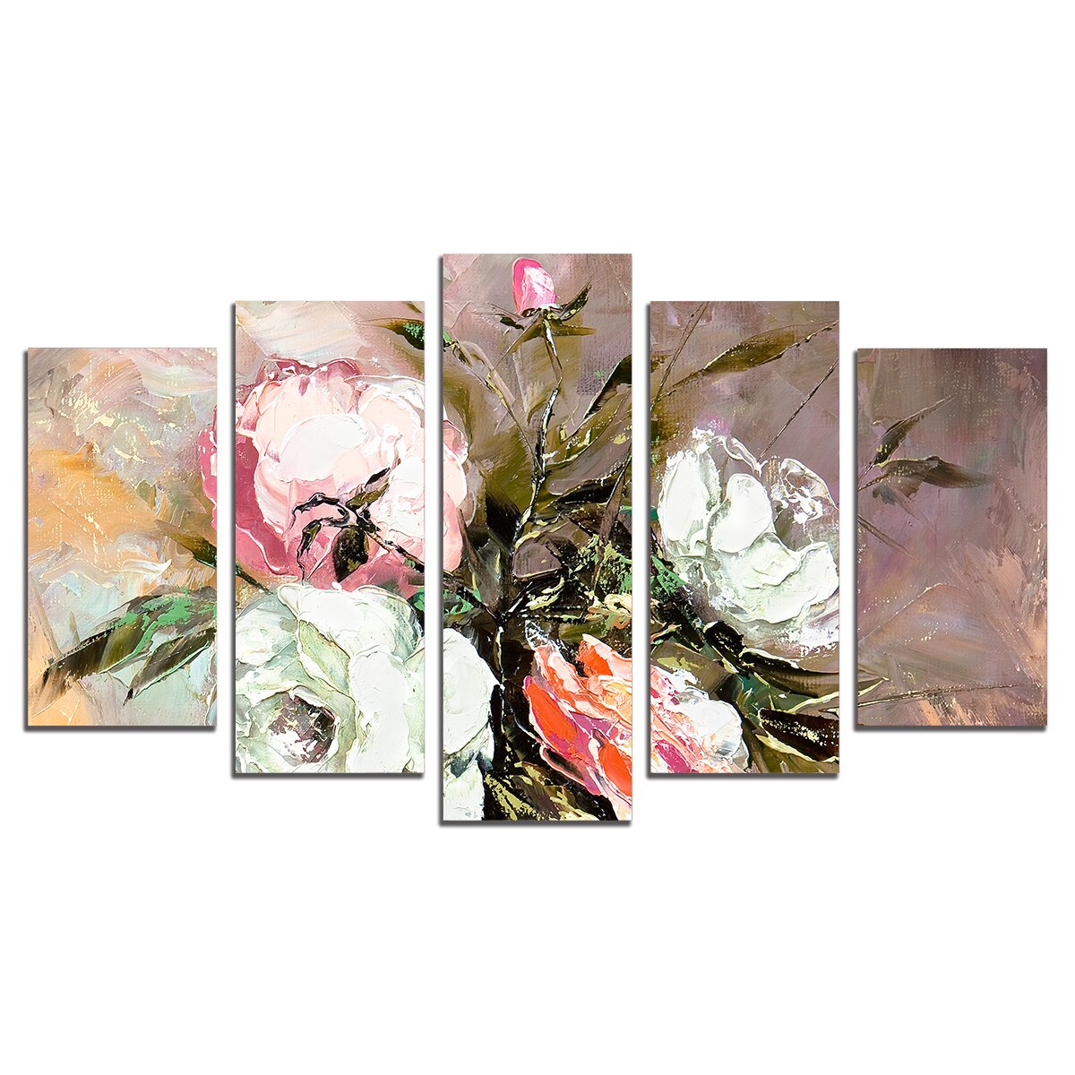 Set Tablouri Multicanvas 5 Piese, Trandafiri de arta, 158х90 cm
