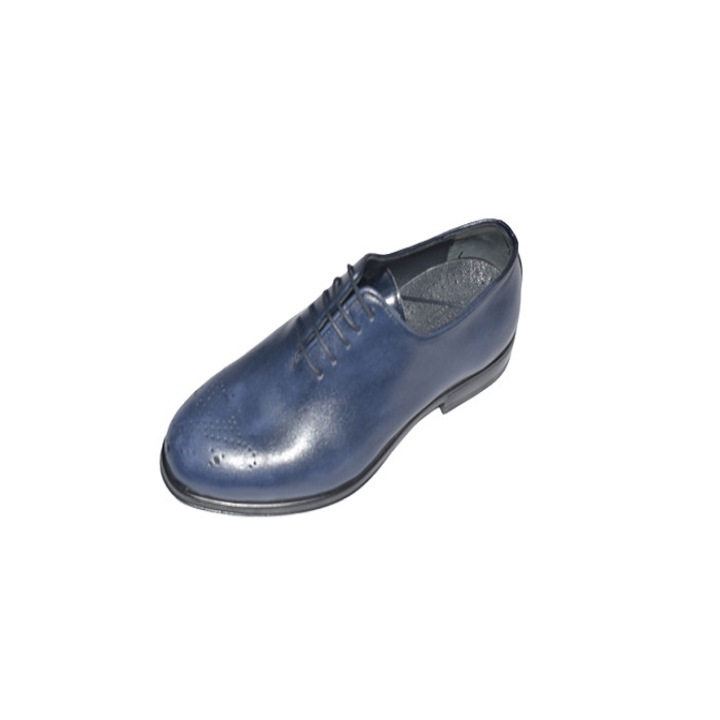 Pantofi din piele perforati cu siret, Il Signore,Model Bram, Culoare Bleumarin, Marime 41