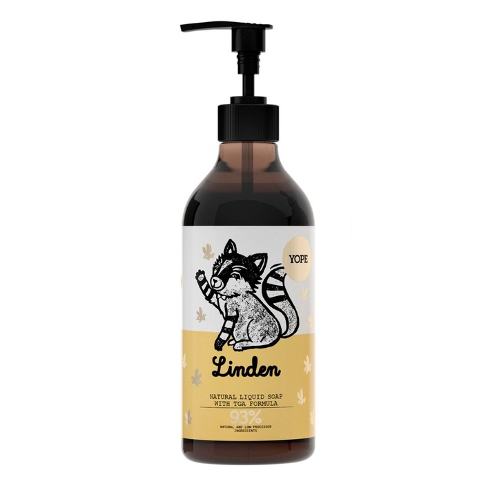 Липа натурален овлажняващ течен сапун за ръце. с формула лайм и TGA, Yope 500 мл