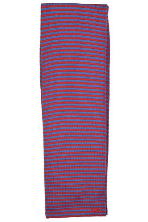 Esarfa de dama, Gant, Lana, 15x210 cm, Rosu/Albastru