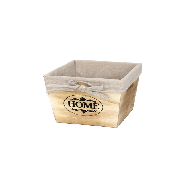 Cos decorativ lemn textil pentru depozitare RAKI 17x17x11cm