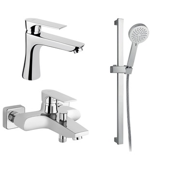 Set FERRO SQUARE & VIGO 3in1: Baterie cada-dus + Baterie lavoar + Set de dus VIGO cu 3-functii: ploaie, masaj, mix Set FERRO SQUARE & VIGO 3in1: Baterie cada-dus + Baterie lavoar + Set de dus VIGO cu 3-functii: ploaie, masaj, mix