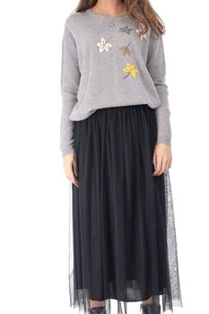 Fusta neagra, Roh, midi, cu elastic in talie Fusta neagra, Roh, midi, cu elastic in talie