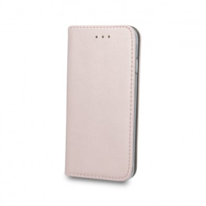 Husa Flip Carte / Stand Huawei P40, inchidere magnetica Rose Gold
