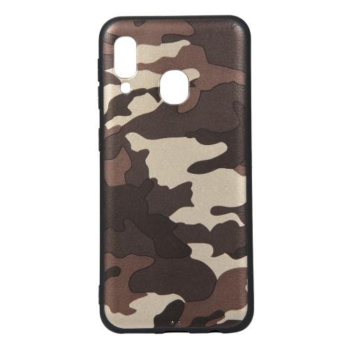 Husa Samsung Galaxy A20e model Camouflage Brown,TPU, Antisoc, Viceversa