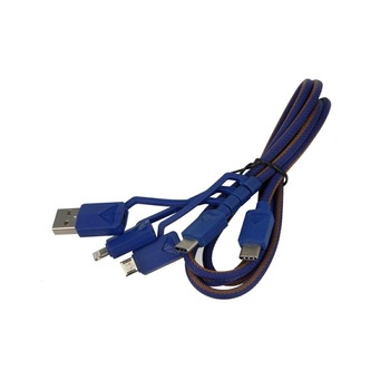 Cablu multifunctional XTAR PDC-3 3A, albastru,1.2m, Tip-C, Micro USB, Lightning Mac, USB-A Cablu multifunctional XTAR PDC-3 3A, albastru,1.2m, Tip-C, Micro USB, Lightning Mac, USB-A