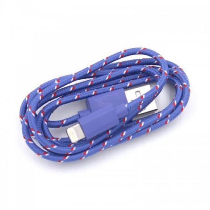 Cablu de date sau incarcare pentru iPhone, iPod, iPad, 1M, textil, Mov