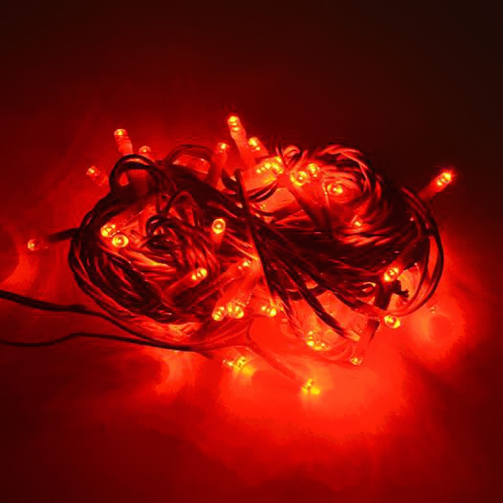 Ghirlanda luminoasa tip cortina, exterior, 132 leduri suspendate, ROSU, 3m, interconectabila, 220V, 8W, cu adaptor 220V