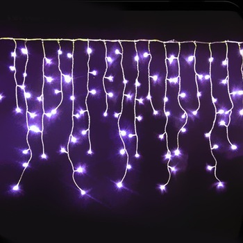Ghirlanda luminoasa tip cortina, exterior, 132 leduri suspendate, MOV, 3m, interconectabila, 220V, 8W, cu adaptor 220V Ghirlanda luminoasa tip cortina, exterior, 132 leduri suspendate, MOV, 3m, interconectabila, 220V, 8W, cu adaptor 220V