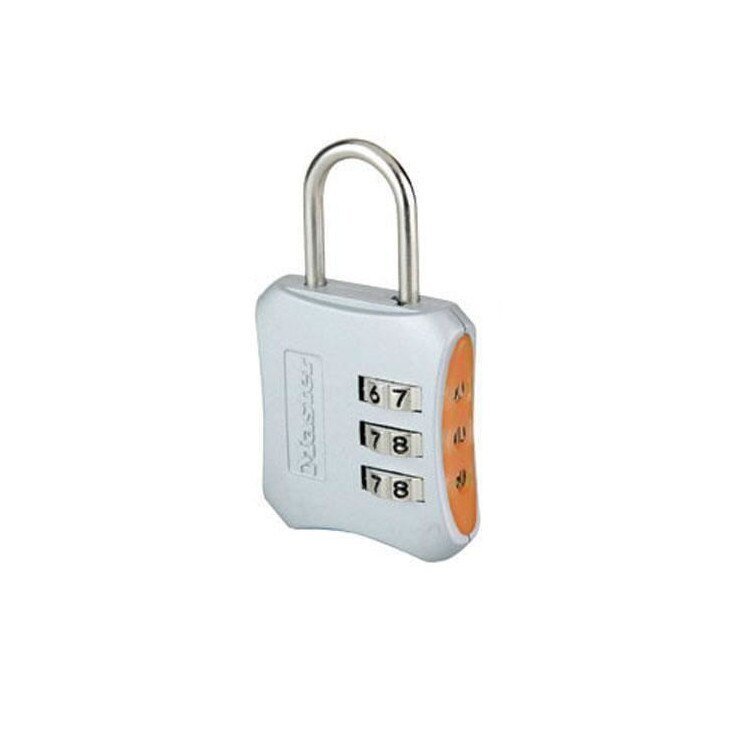 Lacat pentru bagaje cu cifru programabil, Masterlock, 652EURD, corp de 34mm, gri/porocaliu