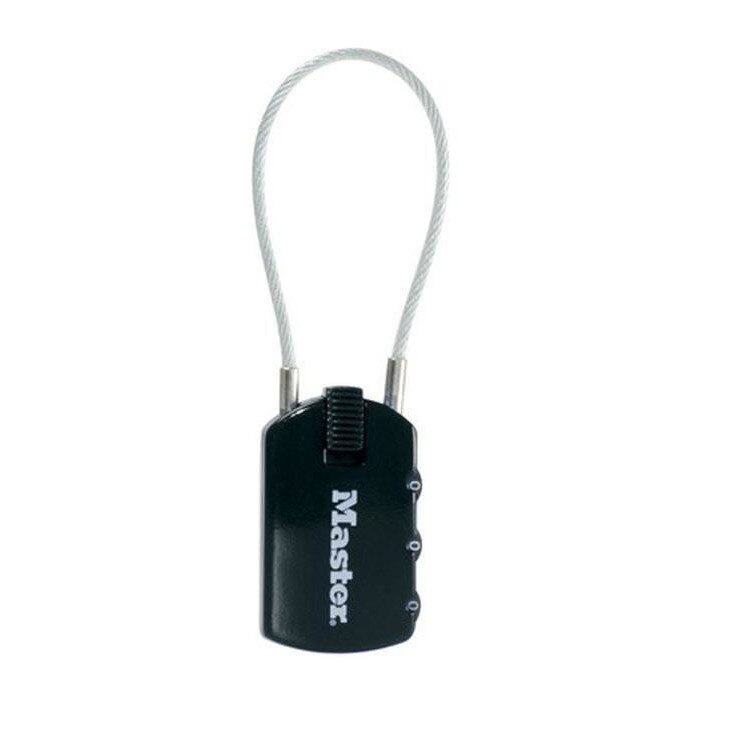 Lacat pentru bajaje cu cifru, Masterlock, 4684EURD, corp de 30 mm, negru