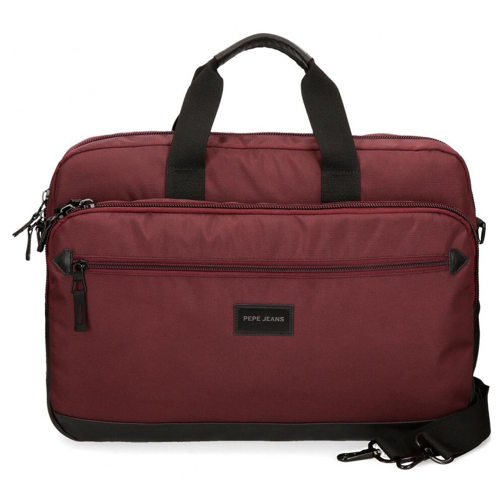 Geanta umar adaptabila compartiment laptop / tableta 40 cm Pepe Jeans Lambert burgundy