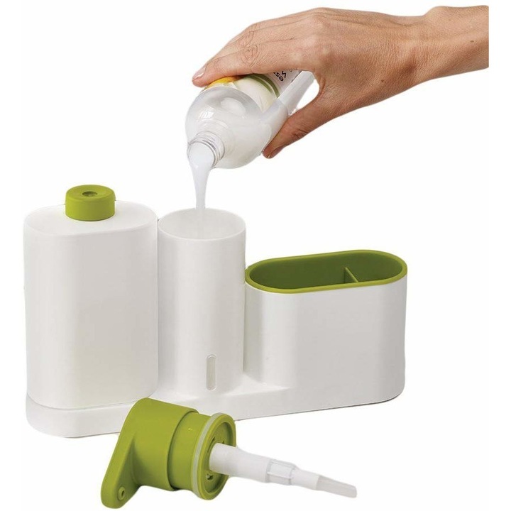 Дозатор за течен сапун с поставка за гъба Sponge Holder KC0012, Пластмаса