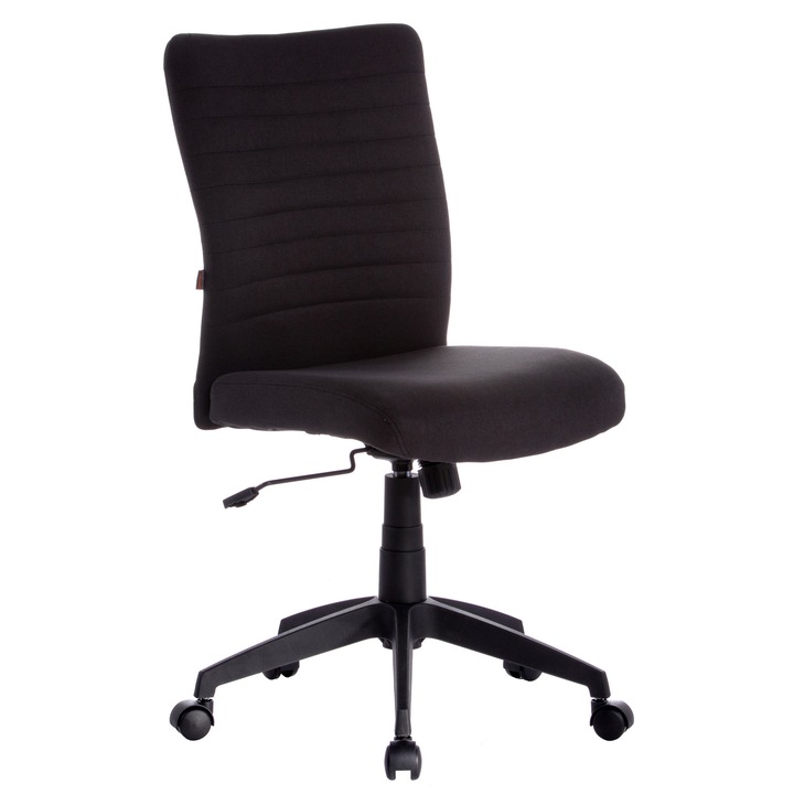 Scaun birou QMOBILI Limbo Negru, stofa, suport lombar reglabil, baza PP