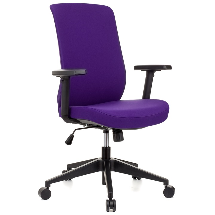 QMOBILI GENE Mályvaszínű ergonomikus szék, szövet, hintamechanika, deréktámasz, állítható 1D karfa, polipropilén csillagláb