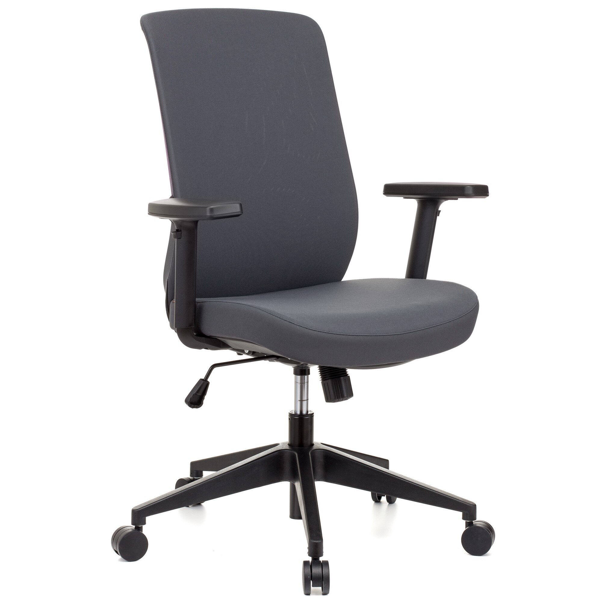 Scaun ergonomic QMOBILI GENE Antracit, stofa, mecanism balans, suport lombar, brate reglabile 1D, baza polipropilena