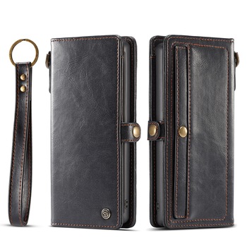 Husa piele portofel, multifunctionala, buzunare carduri, bani, casti, chei, Samsung Galaxy Note 10 Plus - CaseME, Negru Husa piele portofel, multifunctionala, buzunare carduri, bani, casti, chei, Samsung Galaxy Note 10 Plus - CaseME, Negru