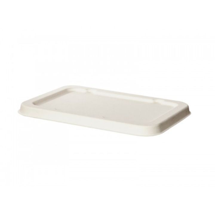 Capace biodegradabile pentru caserole dreptunghiulare 500/650 ml, trestie de zahar, set 125 buc