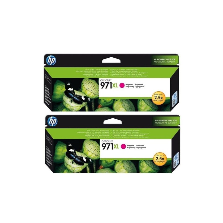 Pachet cartus cerneala CN627AE (971XL) magenta x 2 HP original 173ml 13.200 pagini