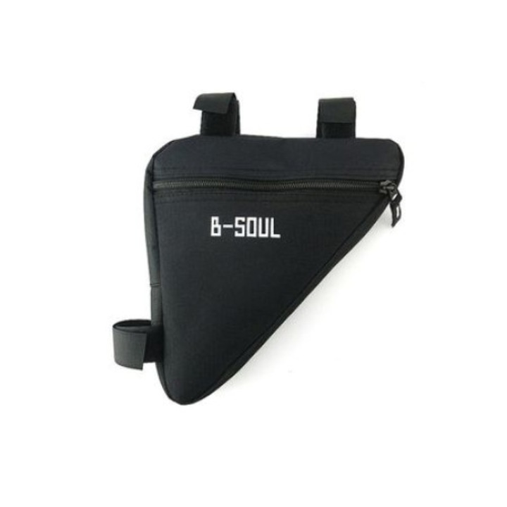 Мултифункционална чанта за велосипед във формата на водоустойчив триъгълник, монтаж на рамката, Черна