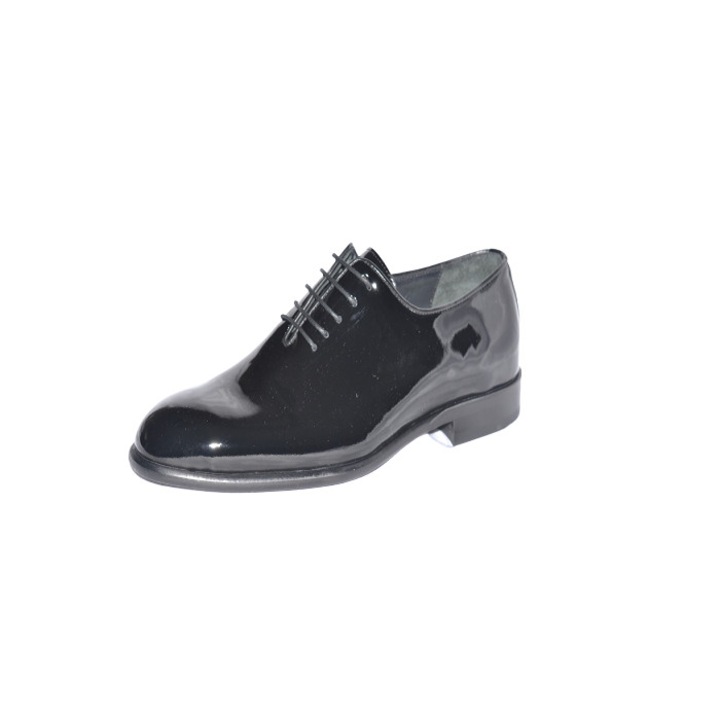 Pantofi din piele, Il Signore, Model Baltimore, Negru, Negru, 41