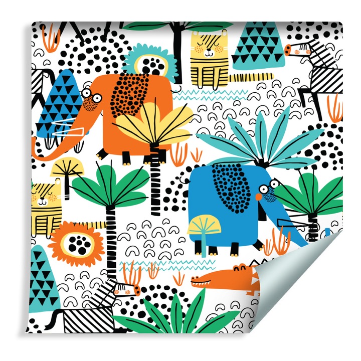 Tapet Copii Animale Amuzante Safari 53cm x 10m