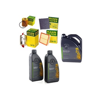 Pachet filtre MANN si ulei Mercedes 5w-30 7L pentru Mercedes C-Class 180 bluetec 2014-> , 136 kai Pachet filtre MANN si ulei Mercedes 5w-30 7L pentru Mercedes C-Class 180 bluetec 2014-> , 136 kai
