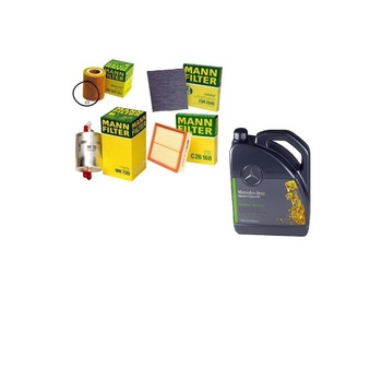 Pachet filtre MANN si ulei Mercedes 5w-30 5L pentru Mercedes B-Class B170, 116kai Pachet filtre MANN si ulei Mercedes 5w-30 5L pentru Mercedes B-Class B170, 116kai