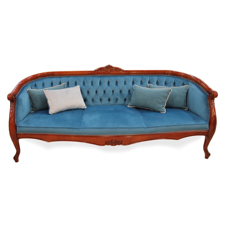 Canapea 3 locuri, Contemporan, Simex, nuc, 203x75x84 cm