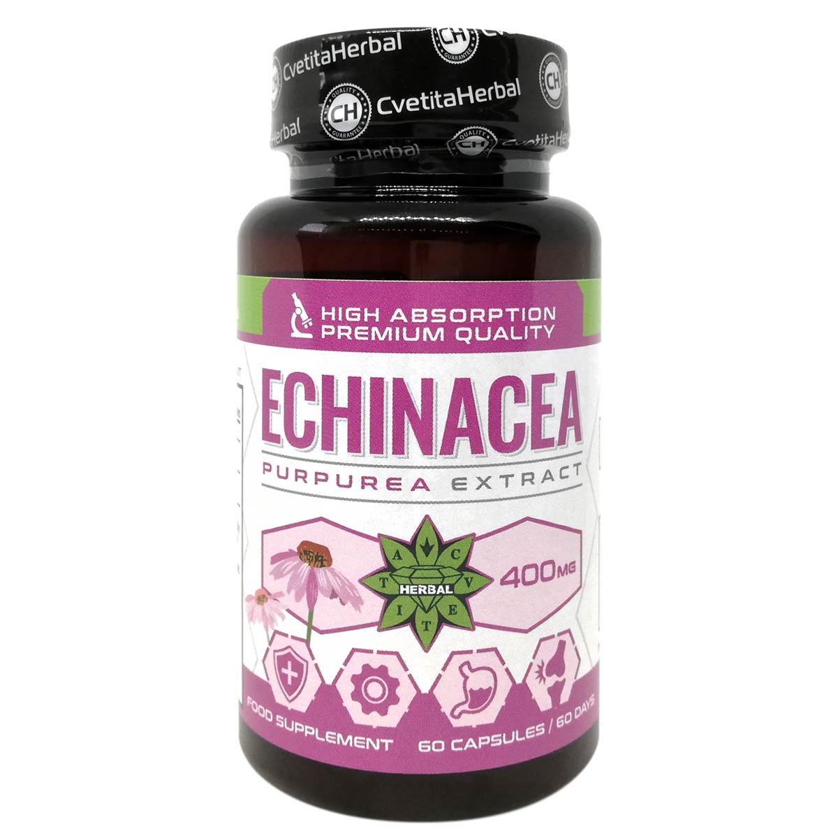 Suplimente alimentare, Cvetita Herbal, echinaceea purpureea, 60 capsule x 400mg