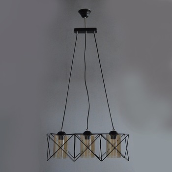Lustra BUSSY LIGHTING 0305 Negru, E27, 3x60W, Diam 20x55cm, metal,sticla Lustra BUSSY LIGHTING 0305 Negru, E27, 3x60W, Diam 20x55cm, metal,sticla