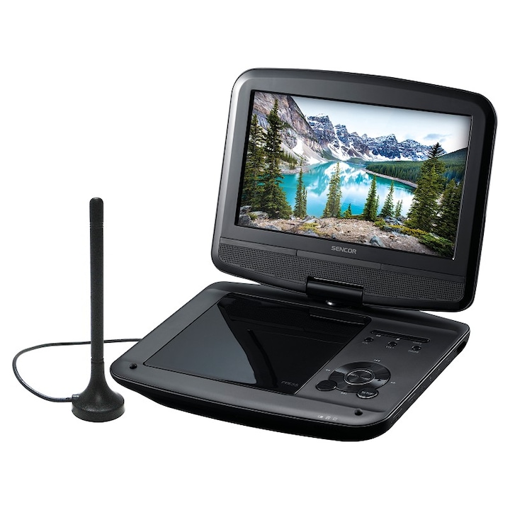 DVD player portabil, Sencor, Ecran LCD, 9 inch, SD, USB, Negru