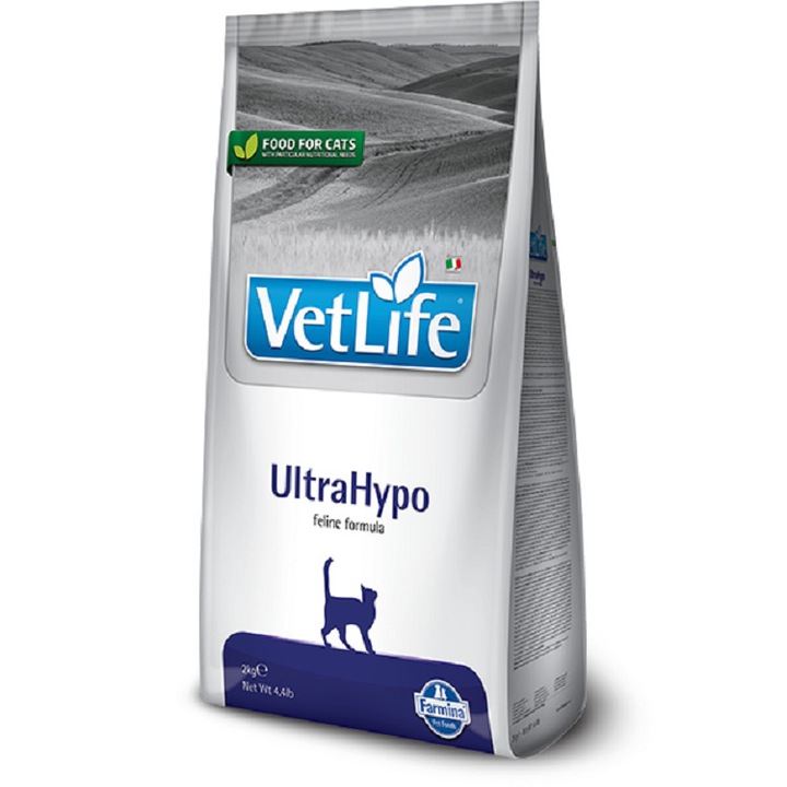 Diétás táp macskáknak, Vet Life Ultrahypo, 2 kg