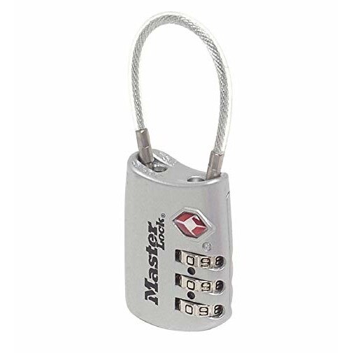 Lacat pentru bagaje cu cifru, Masterlock, 4688EURD, corp de 30 mm, argintiu
