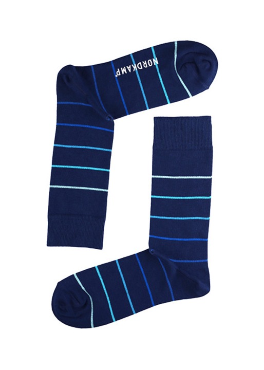 Nordkamp Hosszú zokni, Csíkos mintás, Férfiaknak, Kék/Tengerészkék, 41-46
