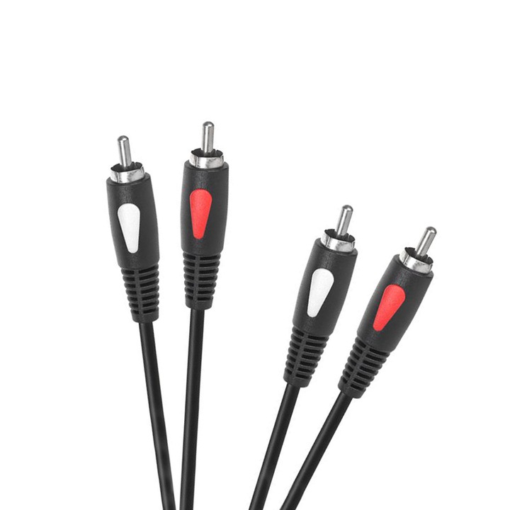 Cablu 2 x RCA tata - 2 x RCA tata, Eco-Line, Lungime 3 metri