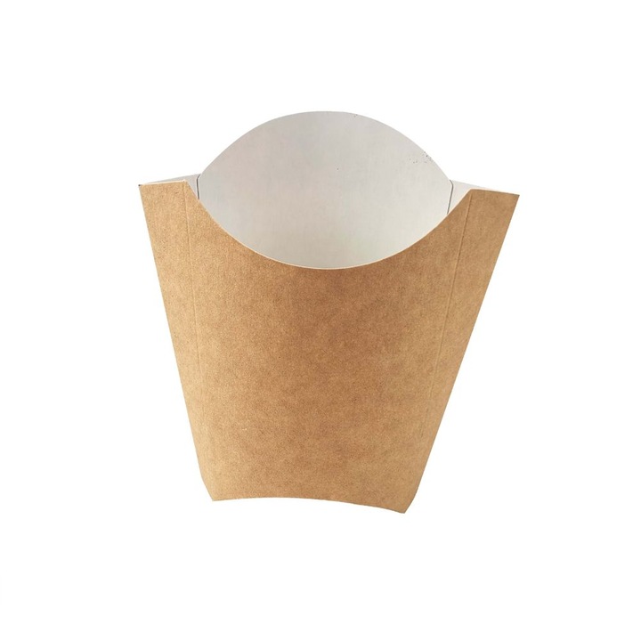 Кутии за картофи, 13x14 см, 100 бр./кутия, неразпечатан модел, кутии за пържени картофи - опаковки за бързо хранене и улична храна