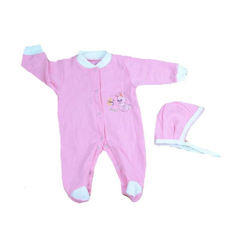 Set 2 piese salopeta si caciula bebelusi Pifou Model 12 M12-R1, Roz, 62 cm